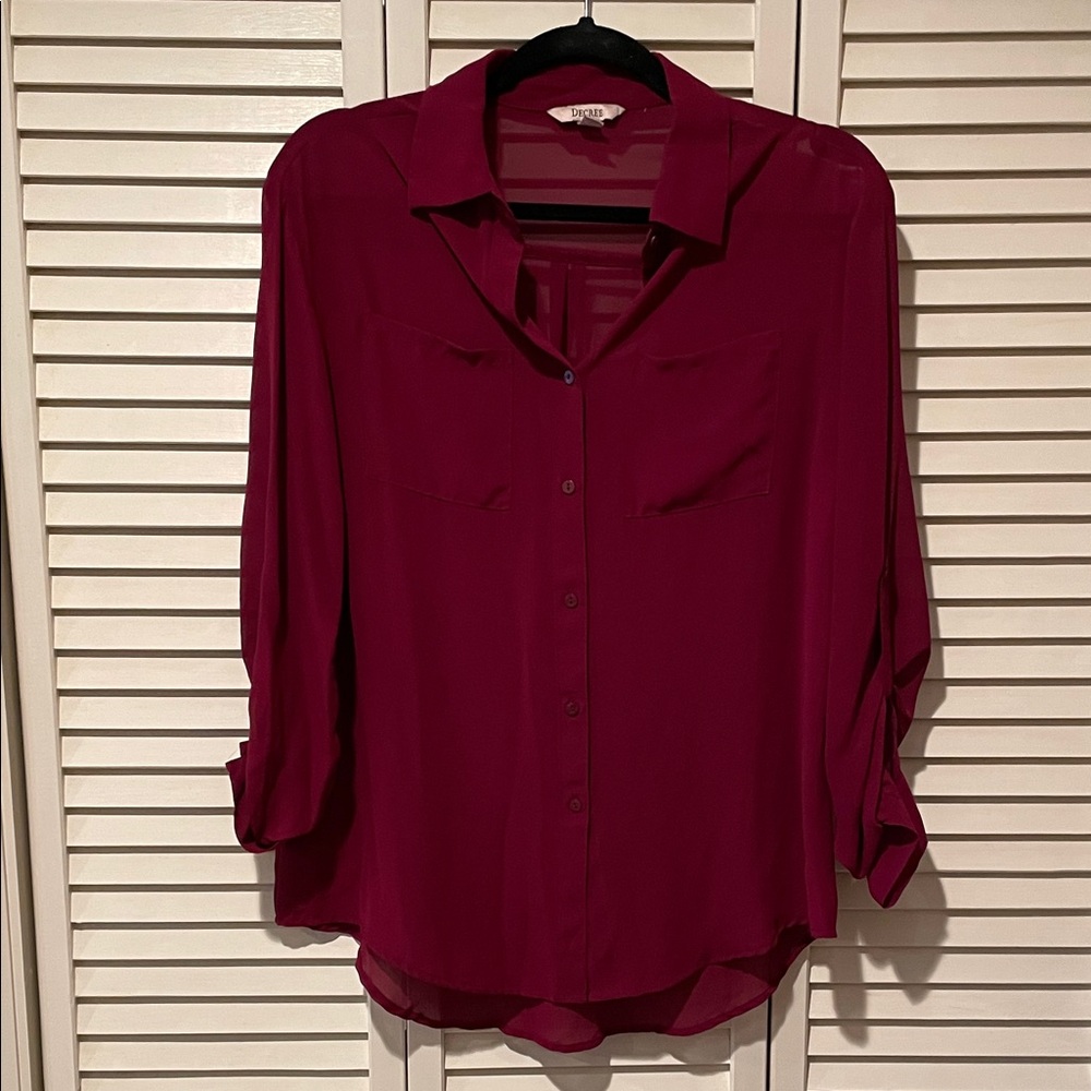 Decree Burgundy Blouse